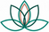 Logo with a stylized leaf design on a white background